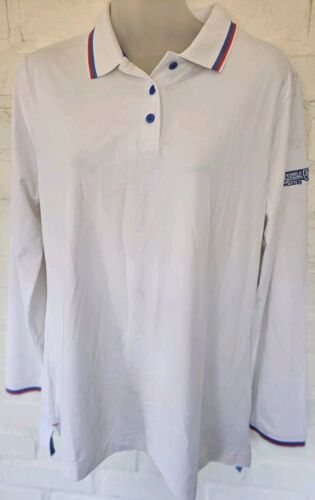 Peter Millar x Pebble Beach womens L NWT Long Sleeve White USA Polo - Picture 1 of 9