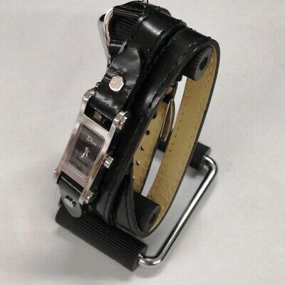Christian Dior D104-100 Silver Elongated Black Dial Black Christian Dior D104-100 Silver Elongated Black Dial Black