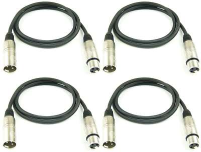 4 x 1 m 3-pol Mikrofonkabel Adam Hall K3 MMF 0100 XLR DMX Mikrofon Kabel 3 pol