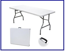 Festnight Tavolo Da Giardino Pieghevole In Plastica 79x72x70 Cm Bianco | Tavolino Esterno Con Piano A Doghe - 3