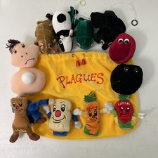 Vintage Rite Lite Passover  Plagues Finger Puppets Plush Teaching Toy 13 Piece