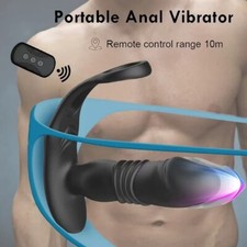 Reusable Powerful Flapping Prostate Massager Dual Motor Telescopic Vibrators Man