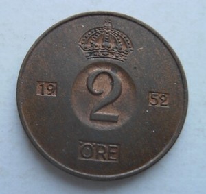 SWEDEN 2 ORE 1952