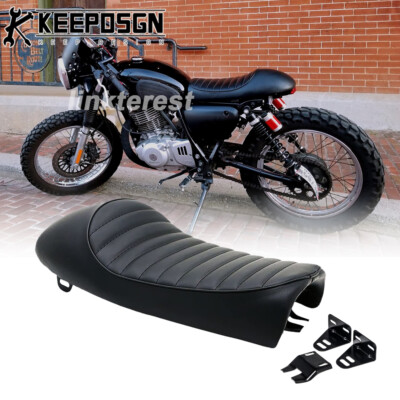 Retro Cafe Racer Motorcycle Seat Saddle Flag Hump Pan for
