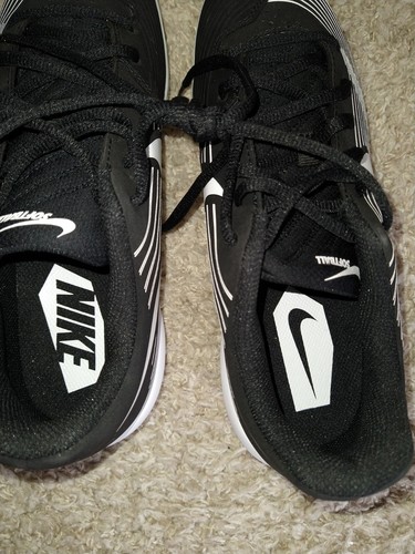 Nike Lunarlon Women’s  Softball Cleats Size 8.5 Black White A07918-002 - Picture 7 of 11