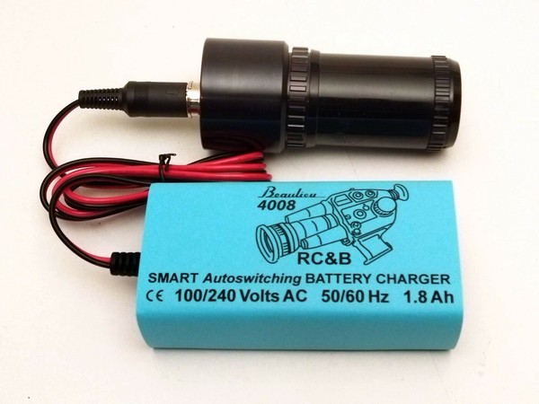 Battery for Beaulieu 3008 / 5008 Super 8 cameras, w/ charge adapter. Accu, Akku