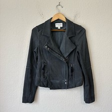 Marrakech Moto Jacket #aa90026ms Full-zip Cropped Charcoal Grey Sz S W6571
