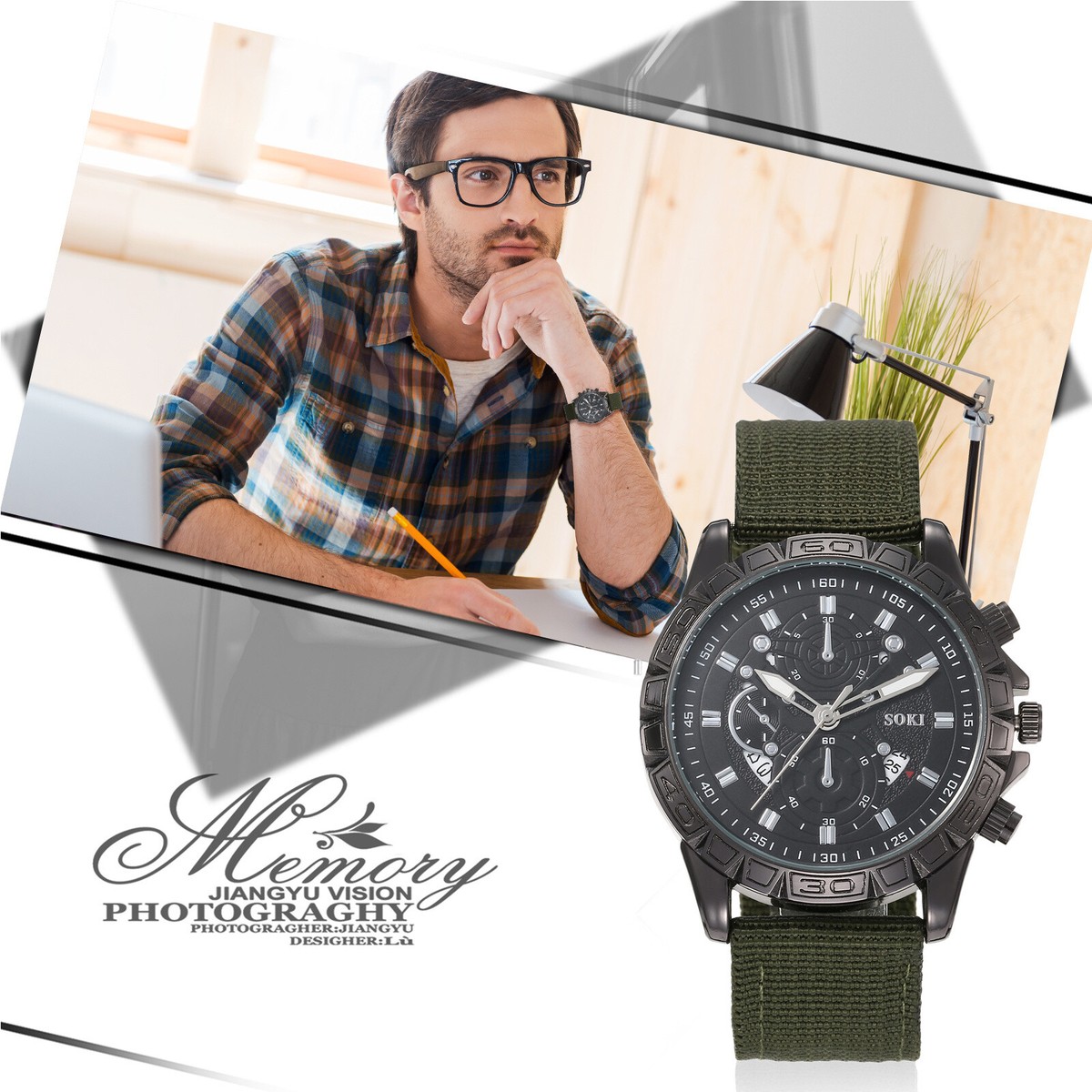 Infantry MDC - Orologio Da Polso Da Uomo Che Si Illumina Al Buio