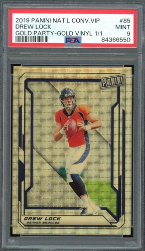 Drew Lock 1/1 Gold Vinyl 2019 Panini National Convention VIP (rookie Card) PSA 9