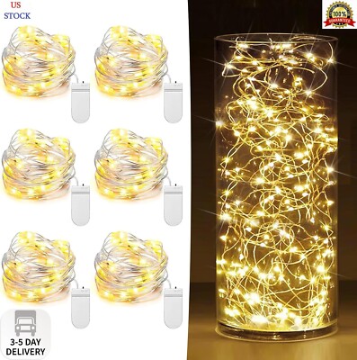 6 Pack Fairy Lights Battery Operated 7ft 20 LED Mini String Lights Twinkle Light