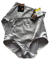 Bali Light Control Support Lace Panel Brief Panties 2 Pack Medium Silver 372