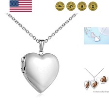 Love Heart Locket Necklace that Holds Pictures Polished Lockets Necklaces Bir...