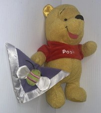 Disney Winnie The Pooh Bear Rattle Plush 11" Stuffed Baby Toy Lovey Butterfly