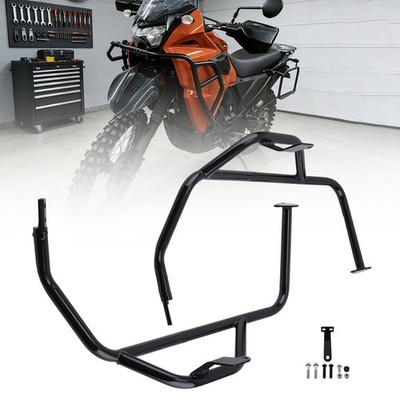 Black Engine Guard Crash Bar Steel for Kawasaki KLR650 2022 2023 2024 2025