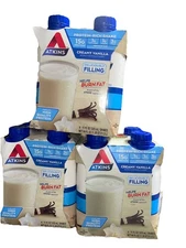 3 Pack. Atkins Creamy Vanilla Shake Protein. 11 fl oz. Exp 12/20/2025+