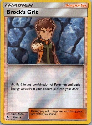 Pokemon TCG Brocks Grit 53/68 Hidden Fates Rev Holo NM