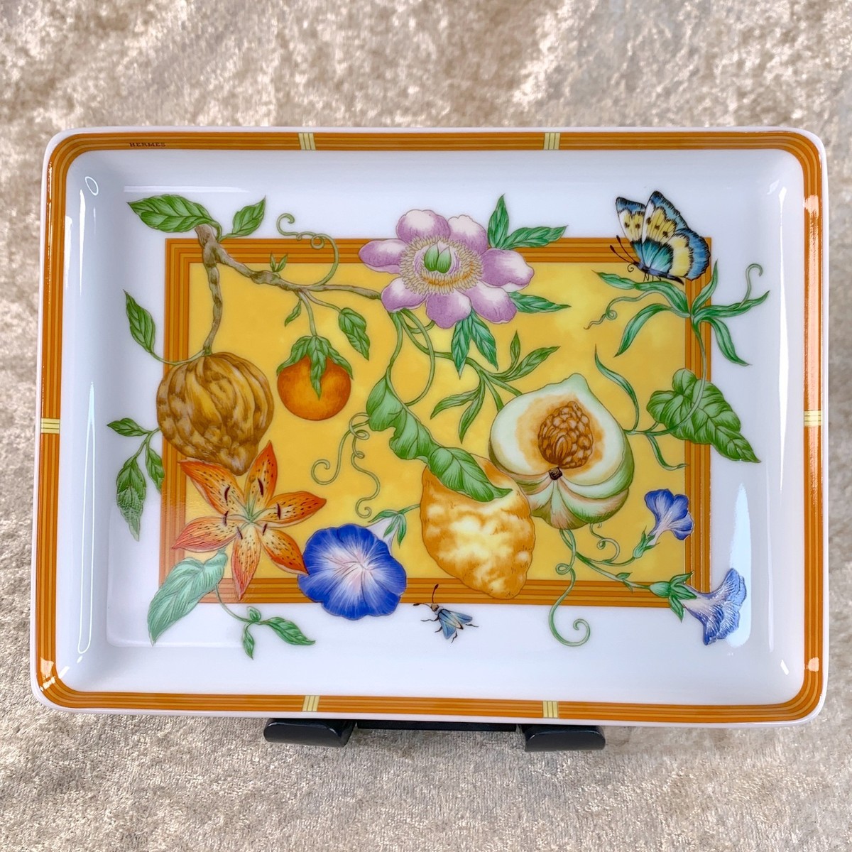 kobayashi　Hermesetas 5個セット Vintage Hermes La Siesta Rectangle Tray Sushi Plate Porcelain