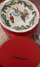 Neiman Marcus Nutcracker Salad/Dessert Plates Gift Set of 4, Christmas NM Bag