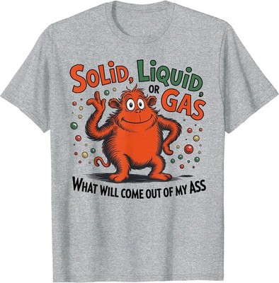 Solid Liquid Or Gas Funny Cat Physics Science T-Shirt