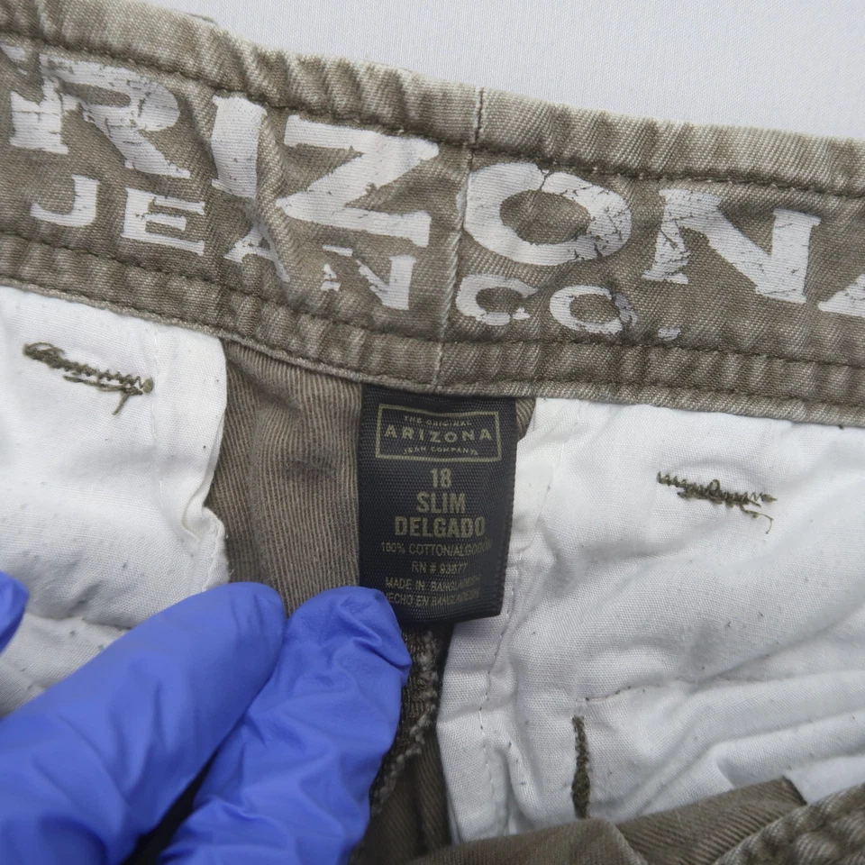 Pantalones cargo Arizona niños jóvenes camuflados talla 18 ajustados verde algodón (26x28) Foto 3 de 4