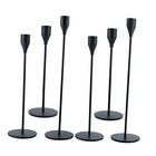 Taper Candle Holders Set of 6, Metal Candlestick Holders for set of 6 Black