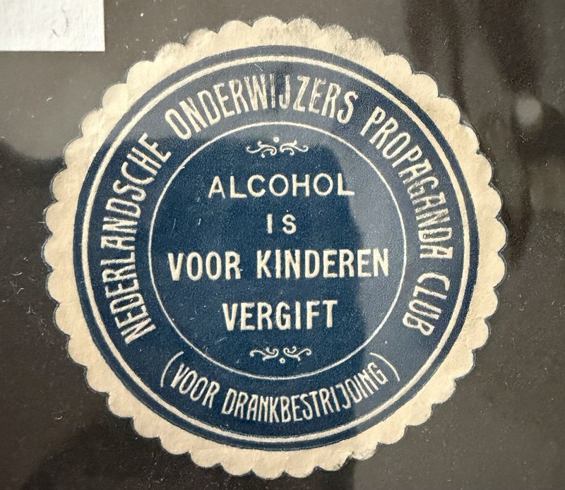 Dutch Poster Stamp Cinderella Propaganda Prohibition 20th Century Alcohol