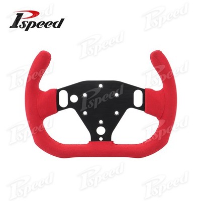 12'' Red Faux Suede Sim Gaming Steering Wheel For GT-Racer RS Wheel Hub Required