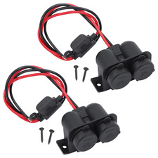 DC 12V Cigarette Lighter Socket with Blade Fuse 15A, 2 Socket Cigarette Lighter