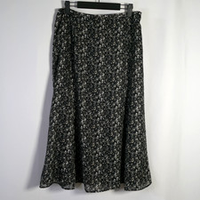 Womens Fairy Grunge Whimsigoth Floral Midi Skirt Size 12 Whimsical Ethereal