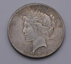 1928 Peace Dollar 90% Silver — Key Date — Only 360,649 Minted — VF Details (f)