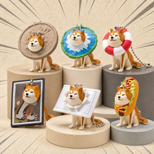 Stuck Shiba Dog Gashapon Japanese Blind Box Capsule Keychain Charm Funny Figure