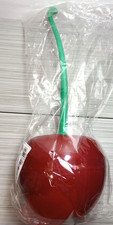 Cherry Toilet Brush Holder Set Red Bathroom Cleaner Novelty Fruit - NEW - AS IS 