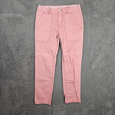 Pilcro and the Letterpress Anthropologie Pink Utility Chino Pants Raw Hem 28