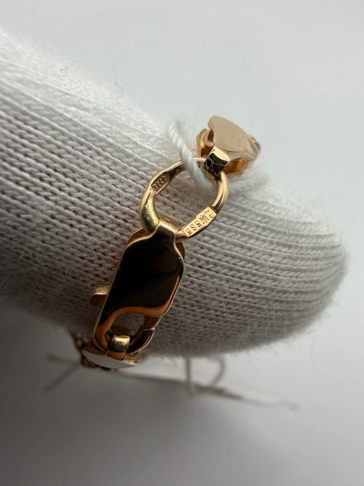 Pulsera Clásica Oro Rosa 585 14K - 18,5 cm - 1,47 gramos - Ucrania con Etiqueta Nueva Foto 2 de 4