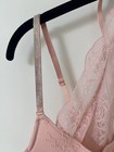 Vintage Blush Pink & Nude Teddy Lingerie W Rhinestone Straps/ Peak A Boo Bk