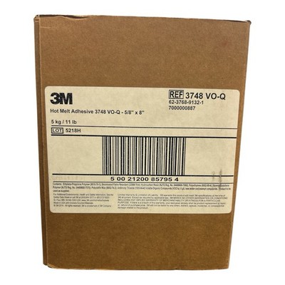 3M Hot Melt Adhesive 3748 VO-Q - 5/8 x 8 11lb / 5kg Box
