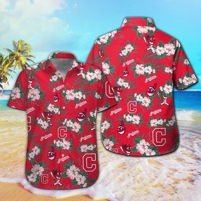 Cleveland Baseball Team Guardianss Hawaiian Button Down Shirt Unisex Adult S-5XL