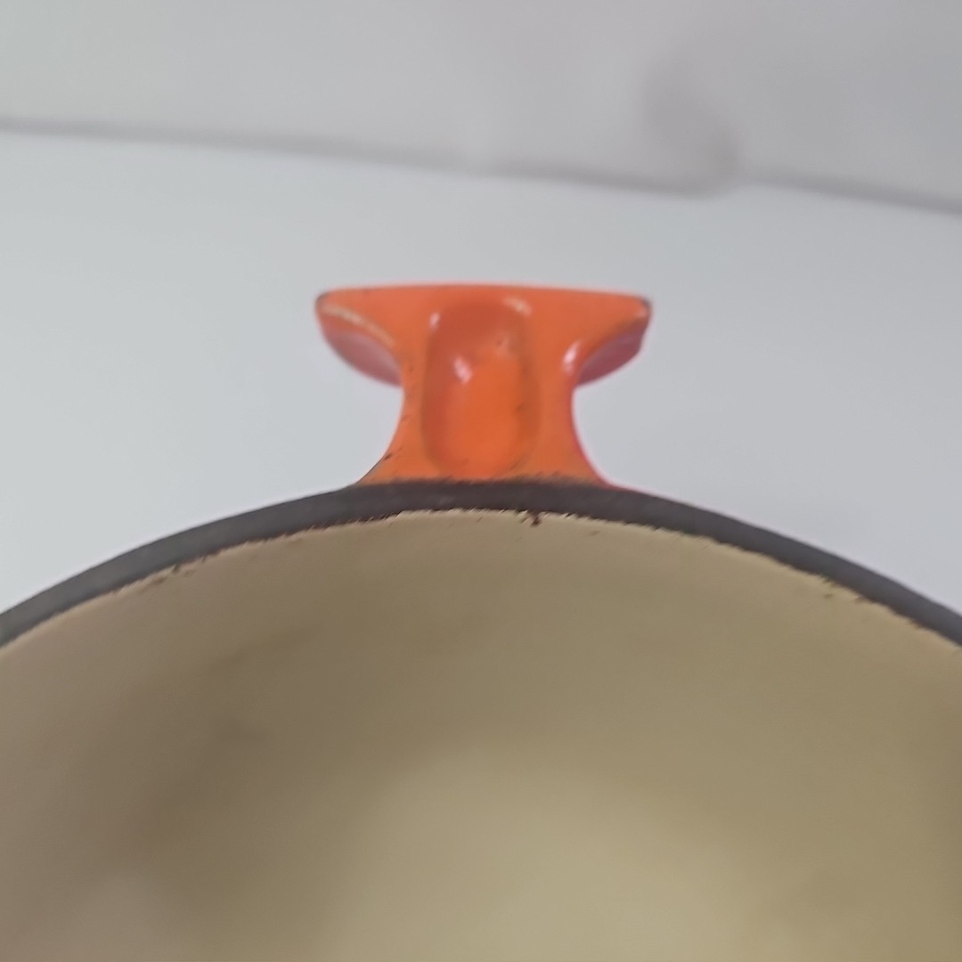 Le Creuset Rare Vintage Enzo Mari La Mama Orange #21 Cast Iron