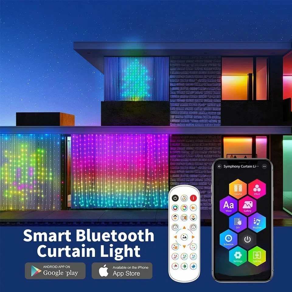 Tenda Luminosa LED Smart Bluetooth 5V – Luci Natalizie RGB con App e Musica - Immagine 4 di 4