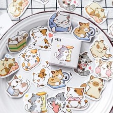 45pcs Kawaii Cat Dog Daily Life Mini Paper Stickers Set Scrapbooking Journal