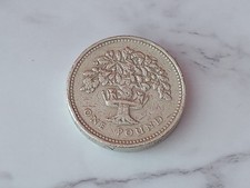 1987 England Oak Tree Old Round £1 One Pound Coin Circulated