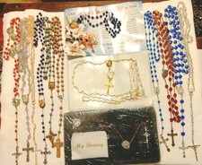 Vintage To New Religious Lot Of Rosaries 13 Catholic Rosary Beads 