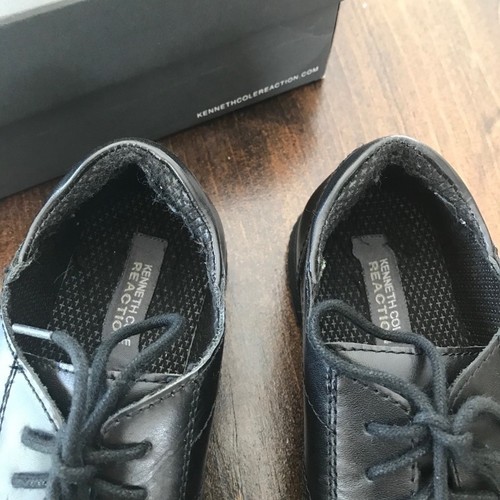 Kenneth Cole New York Boys Black Leather Dress Shoes Size 2.5 Little Kid Lace Up - Picture 5 of 14