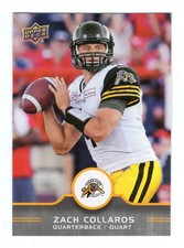 2016 UD CFL Zach Collaros Card #70 Hamilton Tiger-Cats Cincinnati