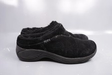 Merrell Encore Ice Womens SZ 7 Black Suede Sherpa Lined Slip On Clogs Shoes