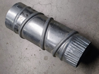 3'' Round Adjustable Duct 90 Degree Elbow, 3 In Vent Dia, Galvanized Steel, HVAC
