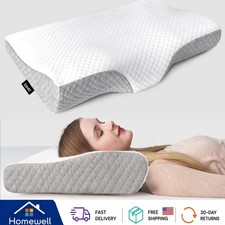 Queen Size Ergonomic Memory Foam Neck Pillow - Customizable Loft for Comfort