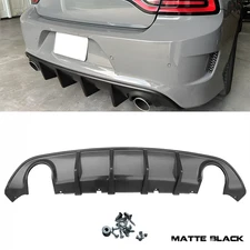 For Dodge Charger SRT 2015-23 Matte Black Rear Diffuser Bumper Valance Lip PP