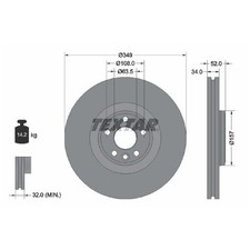 Bremsscheiben + Beläge vorne für Jaguar E-Pace X540 | 743043