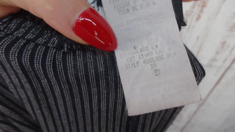 Pantalones informales vintage años 90 Carole Little negros a rayas pierna ancha talla grande 20W Foto 4 de 4